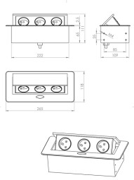 Elektrická zásuvka 3x 230V černá 